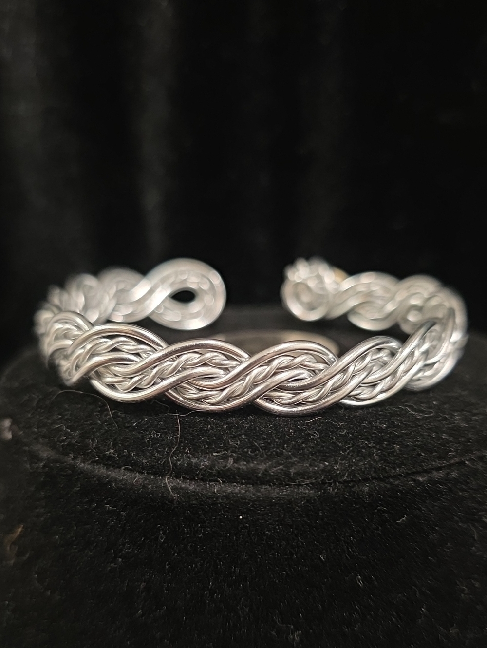 Braided Silver-Tone Aluminum Cuff Bracelet